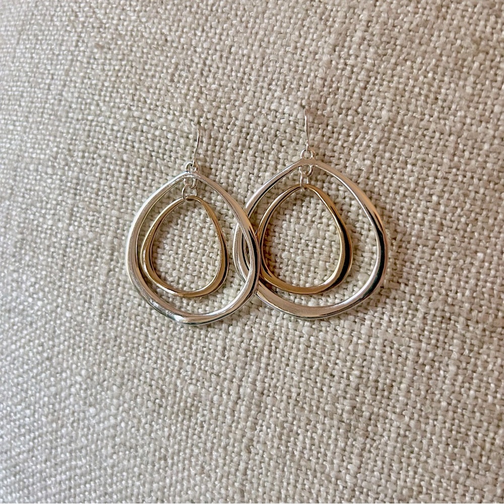 Robert Lee Morris SoHo Silver and Gold Hoop Earrings